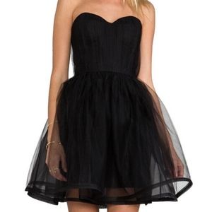 Alice + Olivia Silk Black Boned Tulle Dress Prom